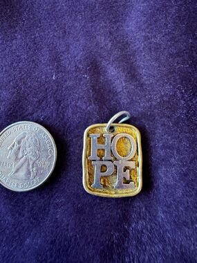 HOPE Two-Tone Pendant Charm - Gold and Silver